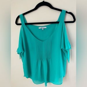 Naked Zebra Green Blouse with cold shoulders